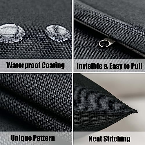 NiNi ALL Black Outdoor Pillows Set of 2 Decorative Farmhouse Waterproof Throw Pillow Covers 18x18 Solid Cushion Cases for Garden Patio Tent Furniture Sofa Bed Home Decor | Faux Linen Decorative Solid Throw Pillow Covers Farmhouse for Garden Furniture Tent