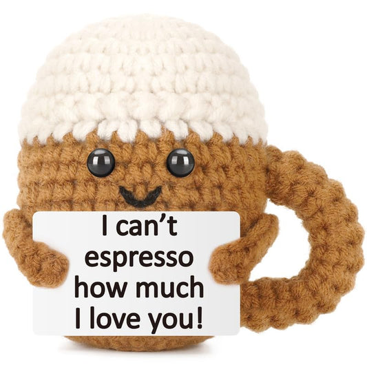 Xinezaa Mini Anniversary Birthday Coffee Gifts for Him Her Boyfriend | Gifts for Husband Wife Girlfriend Couples Women Men, Funny Handmade Crochet, Romantic Valentines Christmas I Love You Gift - style: Love