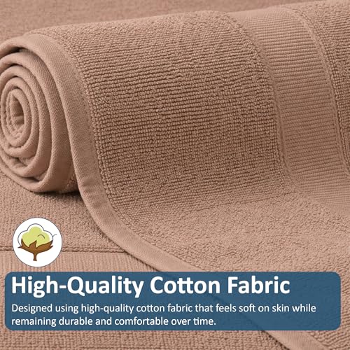 Rajlinen Cotton Bath Mat 2 Pack 23x36-100% Cotton 500 GSM Highly Absorbent Hotel Spa Bathroom Floor Mats, Aesthetic Acron Bath Mat Towels, Machine Washable Shower/Bathtub Rugs - color: Acron