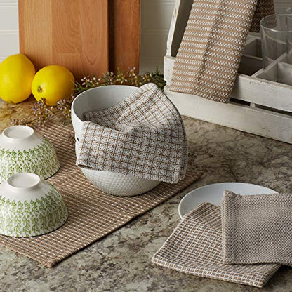 DII Everyday Kitchen Assorted Dishcloth Set of 5, 12x12, Stone - color: Stone