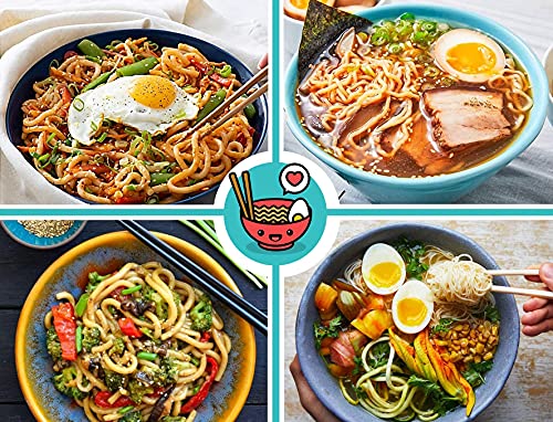 4 Noodle Bowls Set - large 32oz Ramen Bowl Set for authentic Asian Cuisine - with Dipping Bowls, Spoons, Chopsticks & Chopstick Stands. Enjoy Thai Miso Udon Wonton (4 Bowl Set, Black) - color: Black, size: 4 Bowl Set