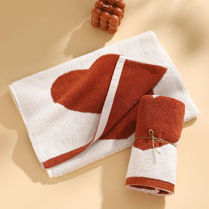 Red Heart Hand Towels Soft & Absorbent Cotton Valentine's Bath Towels Red Love Farmhouse Style Towels Set for Mother’s Day Wedding, 13x29 Inch - color: Red Heart