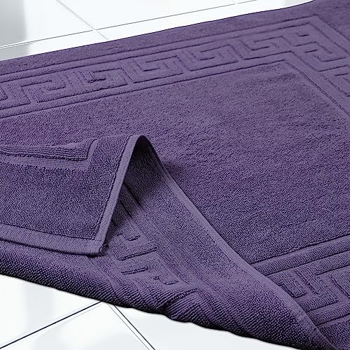 Superior Hotel & Spa Quality Bath Mat Set of 2, Made of Long-Staple Combed Cotton, Durable and Washable 100% Cotton Bathroom Mat 2-Pack, Royal Purple, 22" x 35" - color: Royal Purple, size: 22" x 35" (Set of 2)