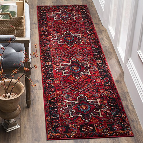 SAFAVIEH Vintage Hamadan Collection Runner Rug - 2'3" x 6', Red & Multi, Traditional Persian Design, Non-Shedding & Easy to Clean, Ideal for Hallway, Foyer, Entryway, Bedroom (VTH211A) - color: Red/Multi, size: 2'3" x 6' (Runner)