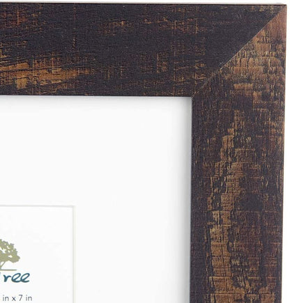 brown 5x7 Picture Frame set of 3,Display 5x7 without Mat or 4x6 with Mat - color: Brown, size: 5x7 inches