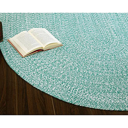 Super Area Rugs Farmhouse Braided Rug Cotton Kitchen Reversible Carpet Light Green & White, 2' X 3' Oval - color: Light Green & White, size: 2' x 3' (Oval)