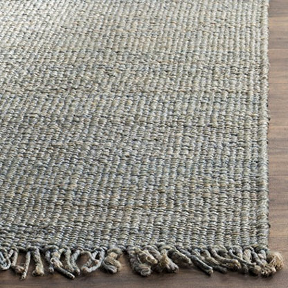 SAFAVIEH Natural Fiber Collection Accent Rug - 3' x 5', Blue, Handmade Boho Fringe Woven Jute, Ideal for High Traffic Areas in Entryway, Living Room, Bedroom (NF368E) - color: Blue, size: 3' x 5' (Rectangular)
