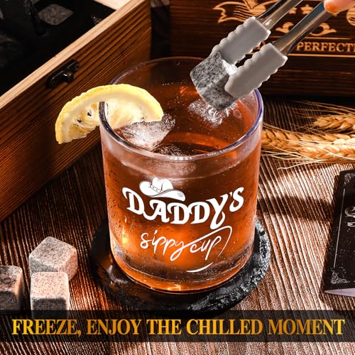 Daddy's Sippy Cup Whiskey Glasses 12 oz, Funny Dad Gifts for New Dad, New Fathers, Husband, Rocks Glasses First Fathers Day from Daughter, Kids, Son, Wife, Cool Papa Gift for Birthday - style: Daddy's Sippy Cup Whiskey Glass