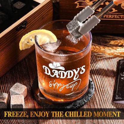 Daddy's Sippy Cup Whiskey Glasses 12 oz, Funny Dad Gifts for New Dad, New Fathers, Husband, Rocks Glasses First Fathers Day from Daughter, Kids, Son, Wife, Cool Papa Gift for Birthday - style: Daddy's Sippy Cup Whiskey Glass