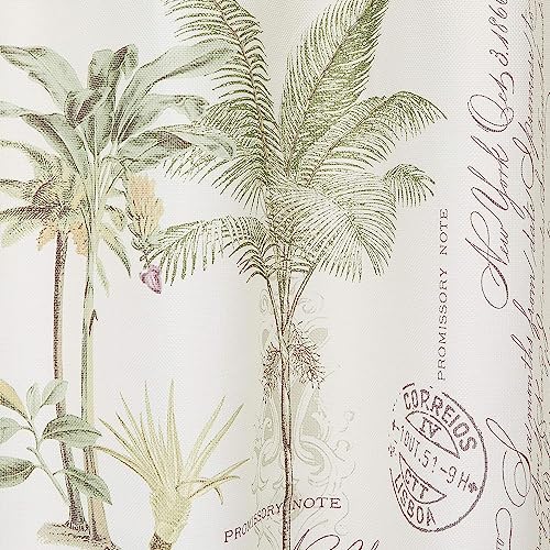 Avanti Linens - Fabric Shower Curtain, Tropical Inspired Bathroom Decor (Colony Palm Collection, Ivory) - size: 70"W x 72"L (Pack of 1)