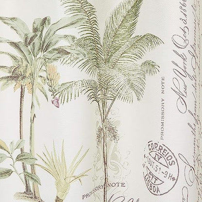 Avanti Linens - Fabric Shower Curtain, Tropical Inspired Bathroom Decor (Colony Palm Collection, Ivory) - size: 70"W x 72"L (Pack of 1)