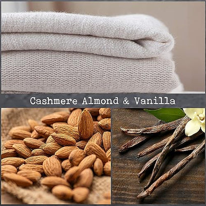 100% Soy, Highly Scented, Hand Poured Soy Candle (Cashmere Almond & Vanilla (Wooden Wick)) - style: Cashmere Almond & Vanilla (Wooden Wick)