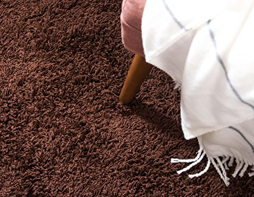 Unique Loom Solid Shag Collection Area Rug (2' 2" x 6' 5" Runner, Chocolate Brown) - color: Chocolate Brown, size: 2'2" x 6'5" (Rectangular)