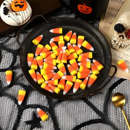 JUNEBRUSHS 50 Pcs Fake Candy Corn Resin Halloween Table Decorations | Artificial Fall Ornaments, Tiered Tray Vase Filler, Jewelry Making, Halloween Crafts - style: Candy Corn Style