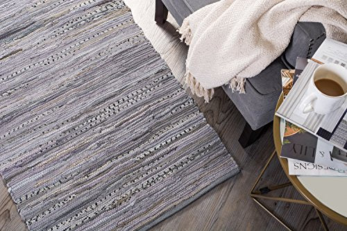 DII Chindi Home Collection Handwoven Multicolor Area Rag Rug, 2 3" x 6', Gray - color: Grey, size: 2'3" x 6' (Rectangular)