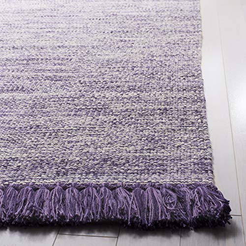 SAFAVIEH Montauk Collection Area Rug - 5' x 8', Purple, Handmade Tassel Cotton, Ideal for High Traffic Areas in Living Room, Bedroom (MTK610S) - color: Purple, size: 5' x 8' (Rectangular)
