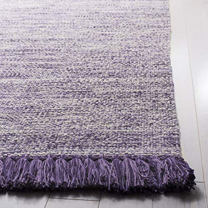 SAFAVIEH Montauk Collection Area Rug - 5' x 8', Purple, Handmade Tassel Cotton, Ideal for High Traffic Areas in Living Room, Bedroom (MTK610S) - color: Purple, size: 5' x 8' (Rectangular)