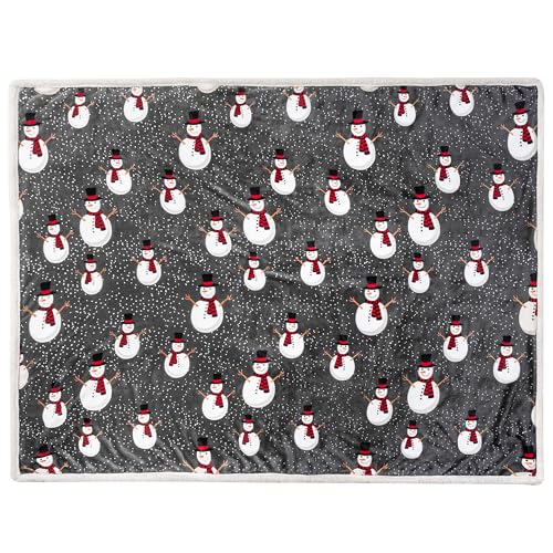 PAVILIA Premium Christmas Sherpa Throw Blanket, 60x80, Grey Snowman Cozy Fleece Holiday Blanket, Reversible Plush Winter Throw for Couch & Bed, Ultra Soft Warm Christmas - color: Snowman Charcoal, size: 60 x 80 Inches