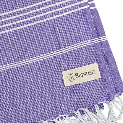 Bersuse Towels Anatolia XL Beach Blanket Throw Blanket Turkish Towel 100% Cotton Extra-Large Quick-Dry Lightweight Premium Peshtemal Towel - 61x82 Inches, Dark Purple - color: Dark Purple