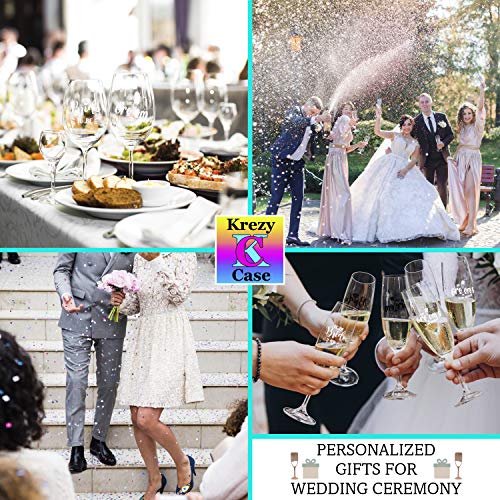 Mr and Mrs Wedding Toasting Champagne Flutes, Set of 2, Laser engraved Tosting Flutes Engraved Personalized Glasses for Bride and Groom - color: Wedding-13, style: Only Glasses