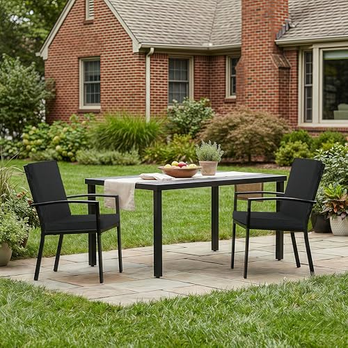 Outdoor Chair Cushions Set of 1, 18 x 16.5 Inch, Black | Water-Resistant, Fade-Resistant, Patio Furniture Dining Chair Seat Replacement with Mid Back, Ties Zipper, Removable Cover - color: Black, size: 18" x 16.5" 1 Pack