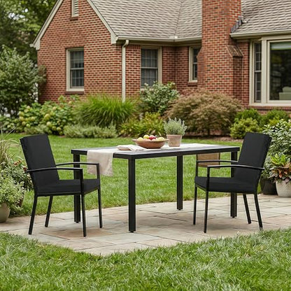 Outdoor Chair Cushions Set of 1, 18 x 16.5 Inch, Black | Water-Resistant, Fade-Resistant, Patio Furniture Dining Chair Seat Replacement with Mid Back, Ties Zipper, Removable Cover - color: Black, size: 18" x 16.5" 1 Pack