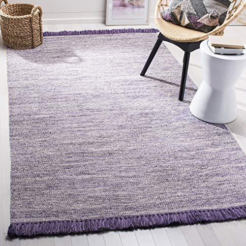 SAFAVIEH Montauk Collection Accent Rug - 3' x 5', Purple, Handmade Tassel Cotton, Ideal for High Traffic Areas in Entryway, Living Room, Bedroom (MTK610S) - color: Purple, size: 3' x 5' (Rectangular)