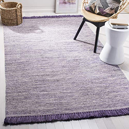 SAFAVIEH Montauk Collection Accent Rug - 3' x 5', Purple, Handmade Tassel Cotton, Ideal for High Traffic Areas in Entryway, Living Room, Bedroom (MTK610S) - color: Purple, size: 3' x 5' (Rectangular)