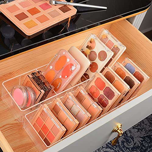 JessLab Acrylic Organizers, Bathroom Organizer for Drawer, Cosmetic Display Cases for Vanity, Countertop, Desk, Kitchen, and Makeup Storage, 6-Section - style: 6 Compartment