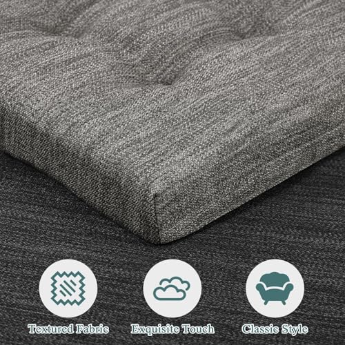 baibu 12 Inches Memory Foam Square Seat Cushion Set of 4, Dual-Layer Design Bar Stool Square Seat Cushion with Ties - 4 Pads Only, Gray (12'' (30CM)) - color: Grey, size: 12x12x1.5 Inch (Pack of 4)