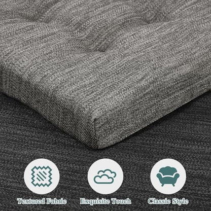 baibu 12 Inches Memory Foam Square Seat Cushion Set of 4, Dual-Layer Design Bar Stool Square Seat Cushion with Ties - 4 Pads Only, Gray (12'' (30CM)) - color: Grey, size: 12x12x1.5 Inch (Pack of 4)