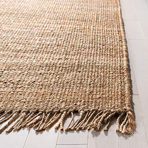 SAFAVIEH Natural Fiber Collection Runner Rug - 2'6" x 8', Natural, Handmade Boho Fringe Woven Jute, Ideal for High Traffic Areas in Living Room, Bedroom (NF368A) - color: Natural, size: 2'6" x 8' (Runner)