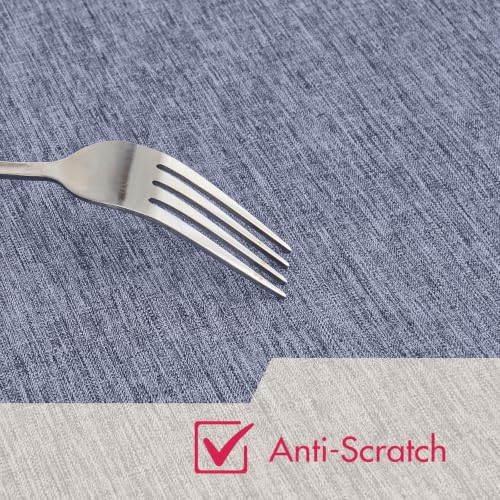 Denim Blue 17x17 Polyester Linen Farmhouse Cloth Napkins Set of 8 | Waterproof, Stain Resistant, Shrink Proof, Washable, fabric, Outdoor, Reusable, Dining, Wedding, Kitchen, Party, Birthday - color: Denim Blue