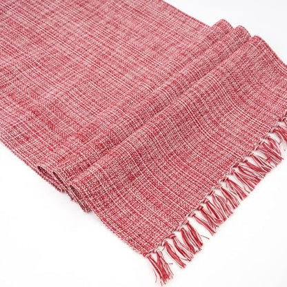 100% Cotton Table Runner - 72x13 Inch, Chambery Textured Table Runner, Durable & Elegant for Dining Table, Wedding, Restaurant, Oeko-TEX Certified - Winery/Red - color: Winery Red