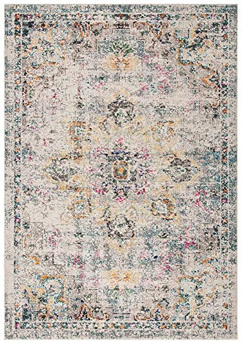 SAFAVIEH Madison Collection Area Rug - 2'2" x 4', Grey & Gold, Boho Chic Distressed Medallion Design, Non-Shedding & Easy to Clean, Ideal for Living Room, Bedroom, Dining Space (MAD473F) - color: Grey/Gold, size: 2'2" x 4' (Rectangular)