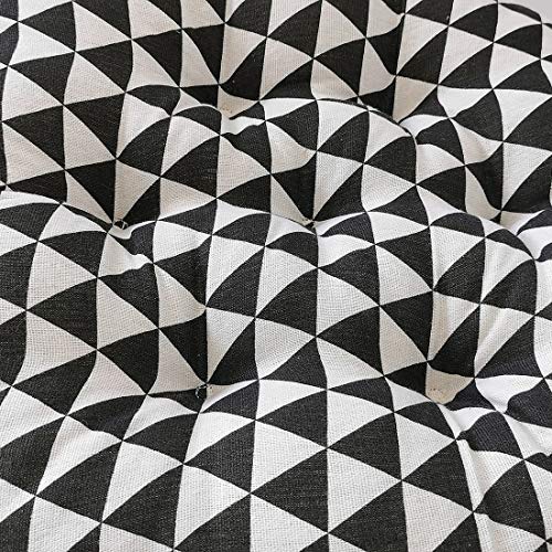 vctops Bohemian Soft Round Chair Pad Garden Patio Home Kitchen Office Seat Cushion Black White Diameter 16" - color: Black White, style: Diameter 16 Inch