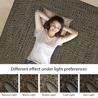 ROYHOME Hallway Runner Rug 2x8 Print Braided Washable Runner Rug for Entryway - color: Brown, size: 2' x 8' (Rectangular)