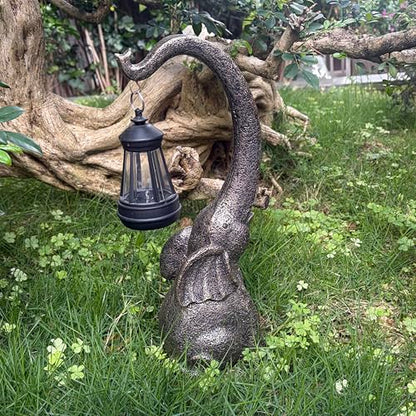IVCOOLE Elephant Statue, Elephant Garden Statue with Solar Light, Elephant Decor, Outdoor Elephants Statue, Elephants Gifts for Mom