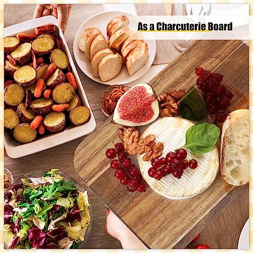 Didaey 6 Pcs Cutting Board Bulk Kitchen Thicken Chopping Platter with Handles Wooden Charcuterie Serving Trays Blank Wood Boards for Engraving Wedding Housewarming(Acacia Wood,15 x 7 Inch) - size: 15 x 7 Inch