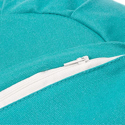 Myga Zafu Yoga Meditation Cushion with Washable Cover - Floor Cushion Pillow with Natural Buckwheat Filling - Soft Round Cotton Design for Meditating or Pranayama Exercises - color: Turquoise