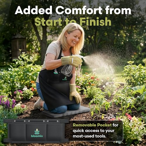 Bloomix 12Pcs Gardening Tools Set - Heavy Duty Garden Tools Set with Tool Bag, Kneeling Pad, Apron & More Garden Accessories - Stainless Steel Plant Care Kit Supplies, Gardening Gifts for Women Men