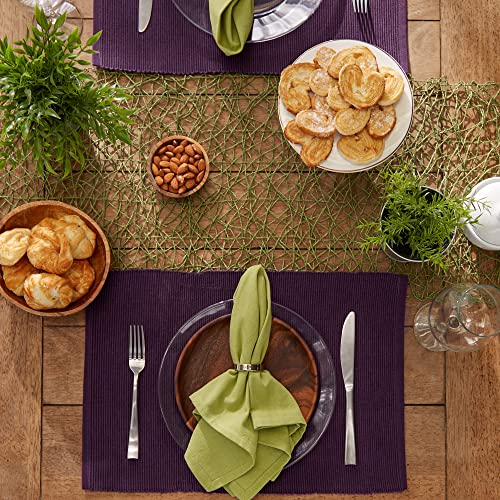 DII Ribbed, Placemat Set, Eggplant 6 Count, CAMZ33242 - color: Eggplant, size: 13x19"