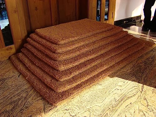 Ecomills 1.5" Extra Thick Coco Coir Doormat with Woven Back, 16" x 27", Natural Coconut Fiber Welcome Mat, Heavy Duty Outdoor Door Mat for Front Door, Entrance, Porch, Patio