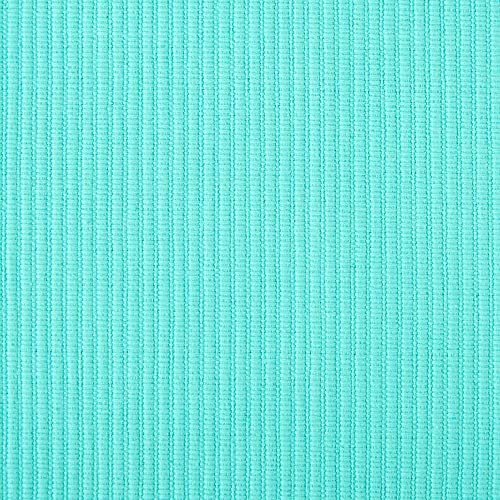 DII Basic Everyday Ribbed Tabletop 100% Cotton, Placemat Set, 13x19, Aqua, 6 Piece - color: Aqua, size: 13x19"