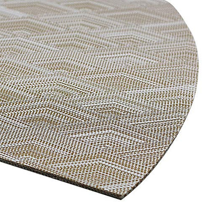 Woven Vinyl Placemats for Dining Table Durable Heat Resistant Washable Wedge Placemats for Round Table,Placemats Set of 6,Gold - color: Wedge:gold