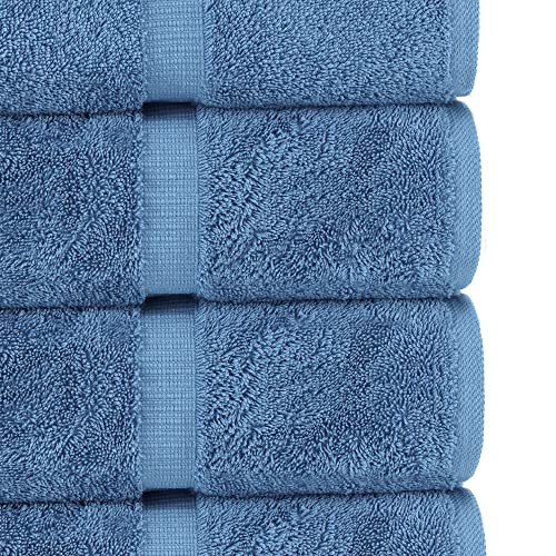 Chakir Turkish Linens | Hotel & Spa Quality 100% Cotton Premium Turkish Towels | Soft & Absorbent (6-Piece Hand Towels, Wedgewood) - color: Wedgewood