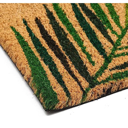 Juvale Door Mat - 30 x 17 in, Brown, Tropical Style - Outdoor Coir Doormat for Front Door - Dirt-Scraping Welcome Mat