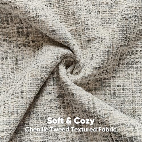 FUTEI Pack of 2 Tweed Chenille Throw Pillow Covers 16x16 Inch, Black | Premium Chenille Front/ Smooth Velvet Back,Hidden Zipper,Machine Washable,Pilling-Resistant,Colorfast, Insert Not Included. - color: Black, size: 16" x 16" (Pack of 2)