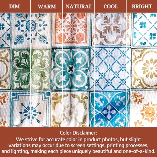 Maison d' Hermine Double Oven Mitts 100% Cotton Double Oven Glove (7"x35") | Heat Resistant BBQ Cooking Gloves with Loop Baking Grilling Kitchen Hotel Home Farmhouse Spring Summer - Agrume - color: 010 - Agrume, size: 7" x 35" (Double Oven Mitt)