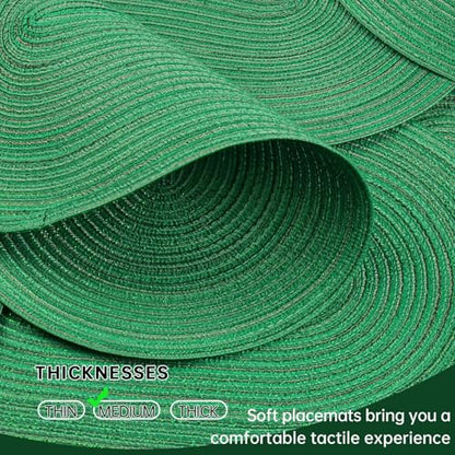 Placemats Set of 6, Woven Oval Braided Dining Table Mats(Green Shine) | 12 x 17.5 Inch Size Fits Plates and Flatware; Hand Washable and Heat Resistant for Kitchen Use, with Farmhouse and Boho Style - color: Green Shine, size: 6 pcs